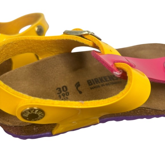 Birkenstock Kids Kairo Sandals Pink Purple Adjustable Strap Rainbow EU 30 Sz 12 - Picture 8 of 8